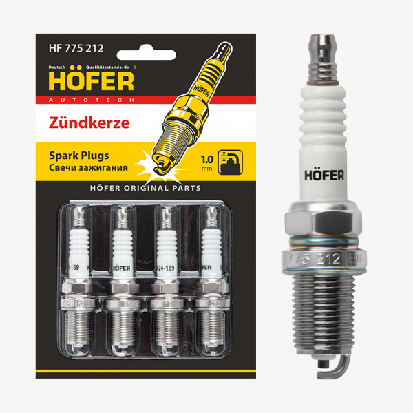 Свеча зажигания ВАЗ 2110-12 инж. 16 кл. (зазор 1.0) (4 шт.) HOFER